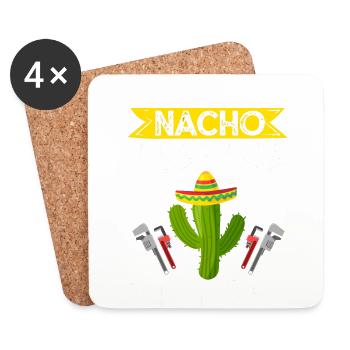 Cinco de Mayo Nacho Plombier moyen Kl - Dessous de verre (lot de 4) - blanc - Devant