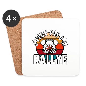 J’peux pas j’ai rallye - Dessous de verre (lot de 4) - blanc - Devant