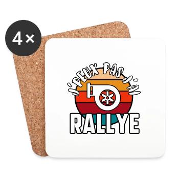 J’peux pas j’ai rallye - Dessous de verre (lot de 4) - blanc - Devant
