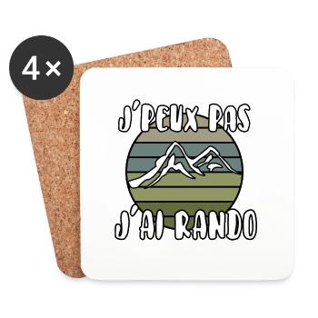 J’peux pas j’ai rando - Dessous de verre (lot de 4) - blanc - Devant