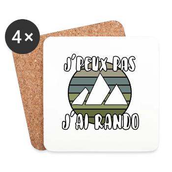 J’peux pas j’ai rando - Dessous de verre (lot de 4) - blanc - Devant