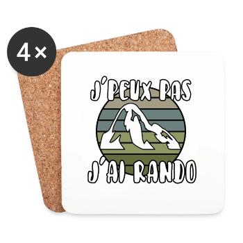 J’peux pas j’ai rando - Dessous de verre (lot de 4) - blanc - Devant