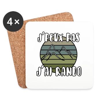 J’peux pas j’ai rando - Dessous de verre (lot de 4) - blanc - Devant
