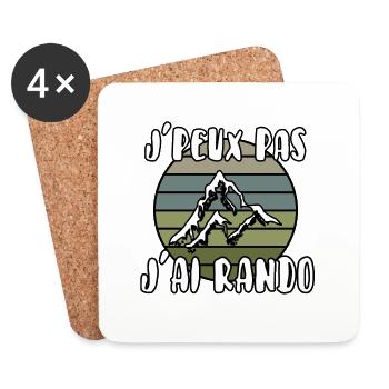 J’peux pas j’ai rando - Dessous de verre (lot de 4) - blanc - Devant