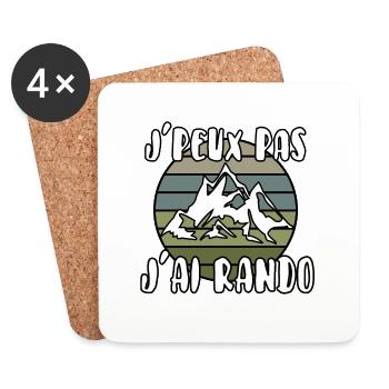 J’peux pas j’ai rando - Dessous de verre (lot de 4) - blanc - Devant