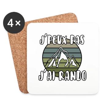 J’peux pas j’ai rando - Dessous de verre (lot de 4) - blanc - Devant