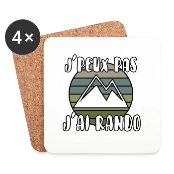 J’peux pas j’ai rando - Dessous de verre (lot de 4) - blanc - Devant