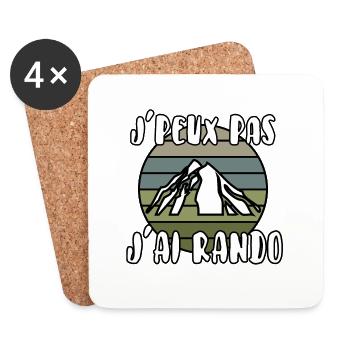 J’peux pas j’ai rando - Dessous de verre (lot de 4) - blanc - Devant