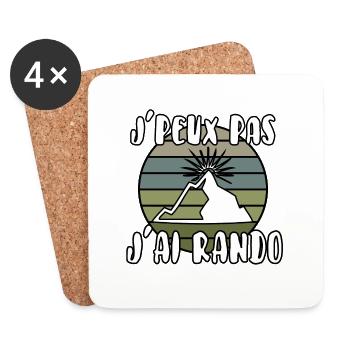J’peux pas j’ai rando - Dessous de verre (lot de 4) - blanc - Devant