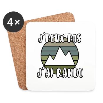 J’peux pas j’ai rando - Dessous de verre (lot de 4) - blanc - Devant