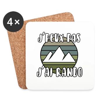 J’peux pas j’ai rando - Dessous de verre (lot de 4) - blanc - Devant