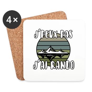 J’peux pas j’ai rando - Dessous de verre (lot de 4) - blanc - Devant