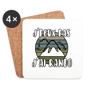 J’peux pas j’ai rando - Dessous de verre (lot de 4) - blanc - Devant