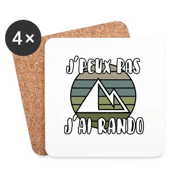 J’peux pas j’ai rando - Dessous de verre (lot de 4) - blanc - Devant