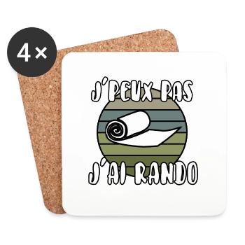 J’peux pas j’ai rando - Dessous de verre (lot de 4) - blanc - Devant