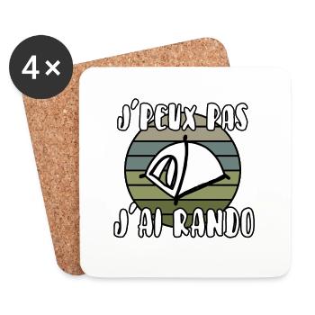 J’peux pas j’ai rando - Dessous de verre (lot de 4) - blanc - Devant