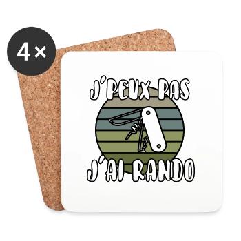 J’peux pas j’ai rando - Dessous de verre (lot de 4) - blanc - Devant