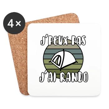 J’peux pas j’ai rando - Dessous de verre (lot de 4) - blanc - Devant