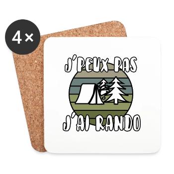 J’peux pas j’ai rando - Dessous de verre (lot de 4) - blanc - Devant