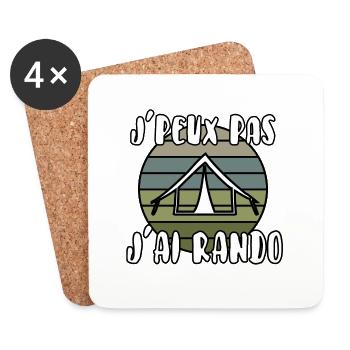 J’peux pas j’ai rando - Dessous de verre (lot de 4) - blanc - Devant