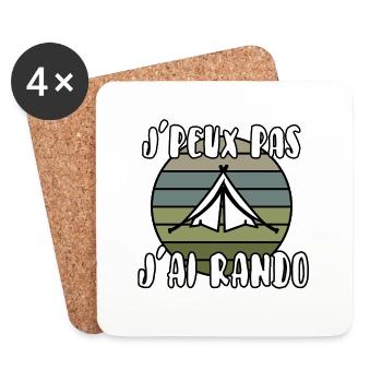 J’peux pas j’ai rando - Dessous de verre (lot de 4) - blanc - Devant