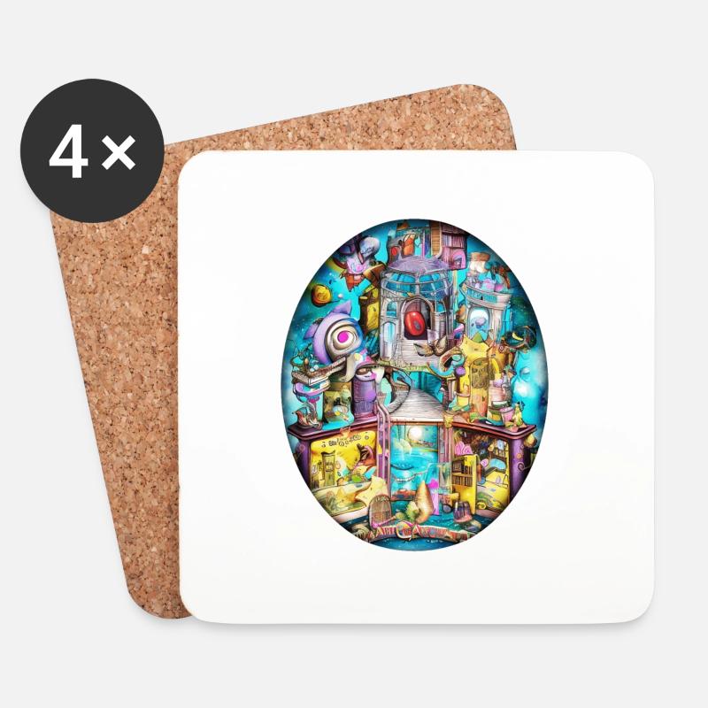 Imaginarium 03 - Coasters (set of 4) - white