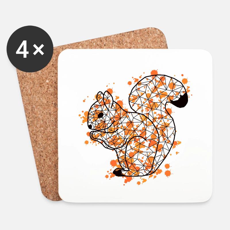 Squirrell GeomeTRIX bunt - Untersetzer (4er-Set) - Weiß