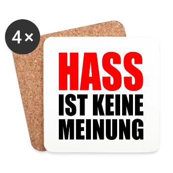 hass ist keine meinung - Untersetzer (4er-Set) - Weiß - Vorne