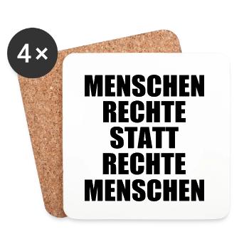 menschenrechte statt rechte menschen - Untersetzer (4er-Set) - Weiß - Vorne