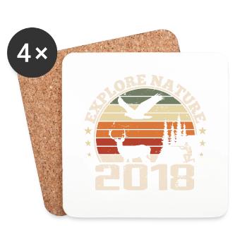 2018 Classic Hunter Birthday Gift 2018 - Coasters (set of 4) - white - Front
