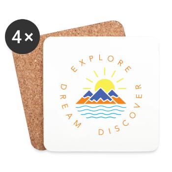 Mountains Sun Hikers Mountaineers Outdoor - Coasters (set of 4) - white - Front