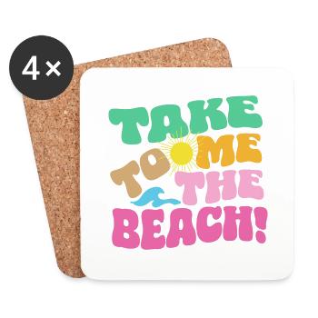 Take me to the beach - Untersetzer (4er-Set) - Weiß - Vorne