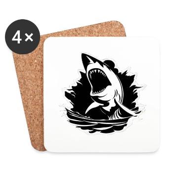 Shark - Coasters (set of 4) - white - Front