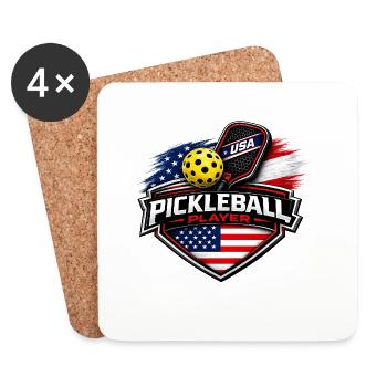 Pickleball USA - Coasters (set of 4) - white - Front