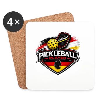 Pickleball ALLEMAGNE - Dessous de verre (lot de 4) - blanc - Devant