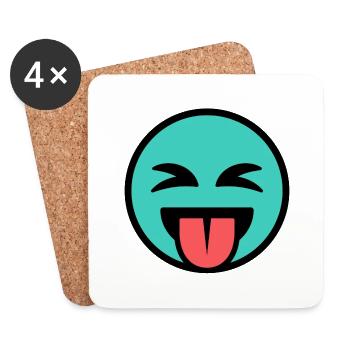 Lustiges Emoticon / Lächeln - Untersetzer (4er-Set) - Weiß - Vorne