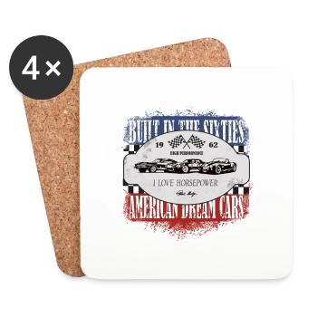 American Dream Cars Shelby Cobra gift - Coasters (set of 4) - white - Front