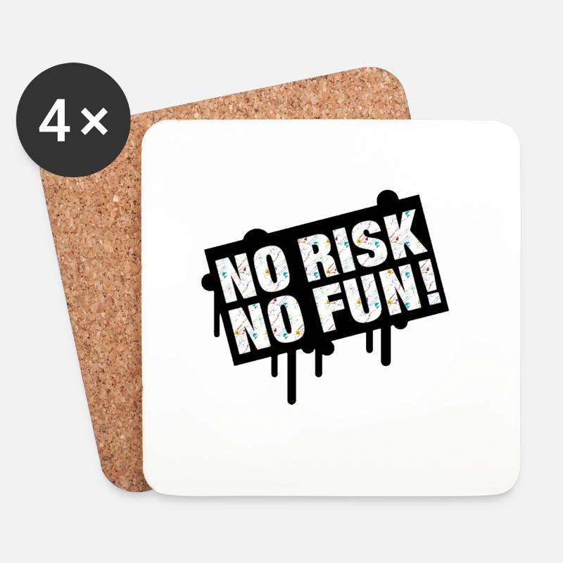 Kein Risiko, keine Zeit, Celebration Design - Untersetzer (4er-Set) - Weiß