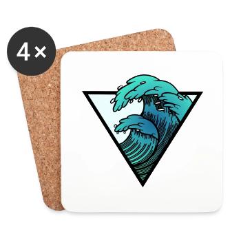 vagues - Dessous de verre (lot de 4) - blanc - Devant