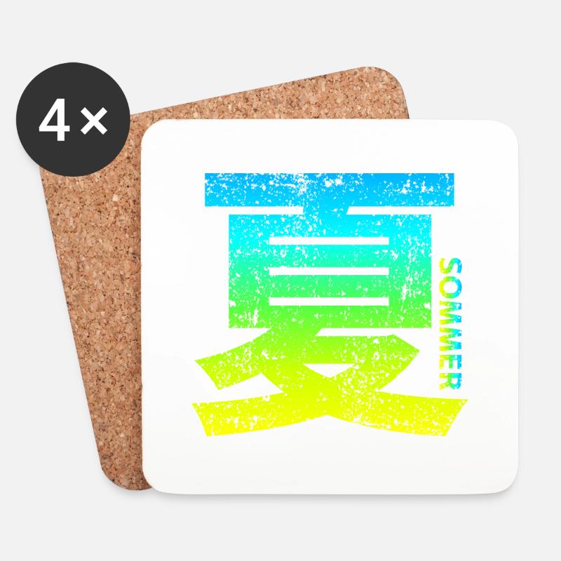 Natsu - Sommer - Untersetzer (4er-Set) - Weiß