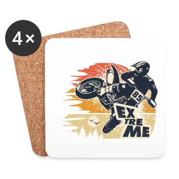 motorcycle motocross motocross motorcycle cross - Coasters (set of 4) - white - Front