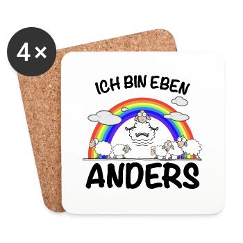 Ich bin eben anders - Untersetzer (4er-Set) - Weiß - Vorne