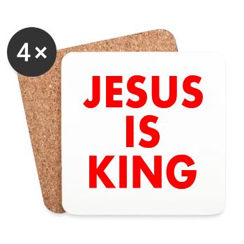 Jesus is king - Coasters (set of 4) - white - Front