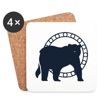 Ours - Panda Forêt Nature Liberté Sauvage - Dessous de verre (lot de 4) - blanc - Devant