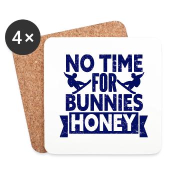 Skiing Snowboard Mountains Holiday Snow Freestyle - Coasters (set of 4) - white - Front