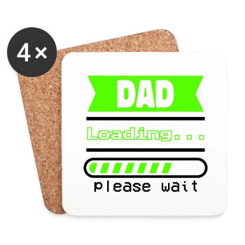 Gift Father's Day – Dad Charges... - Coasters (set of 4) - white - Front