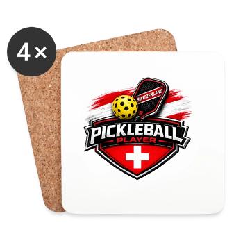 Pickleball SCHWEIZ - Untersetzer (4er-Set) - Weiß - Vorne