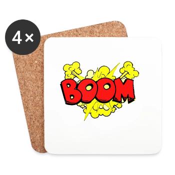 Illustration dynamique de l’explosion d’une bombe - Dessous de verre (lot de 4) - blanc - Devant