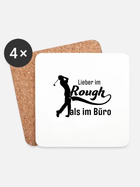 Lieber im Rough als im Büro Golf Golfer - Untersetzer (4er-Set) - Weiß