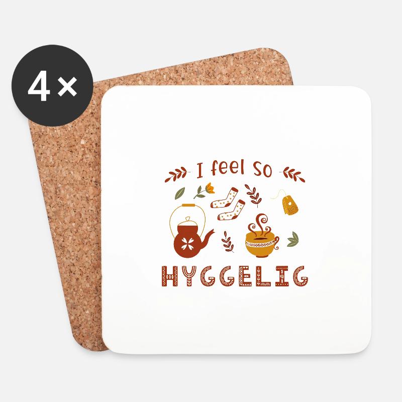 Hygge Hyggelig Skandinavien - Untersetzer (4er-Set) - Weiß